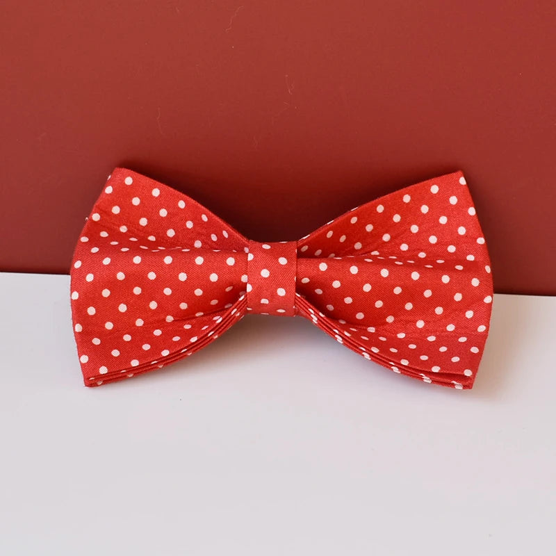 Red Dot Bow Tie Dog Collar and Lead Set