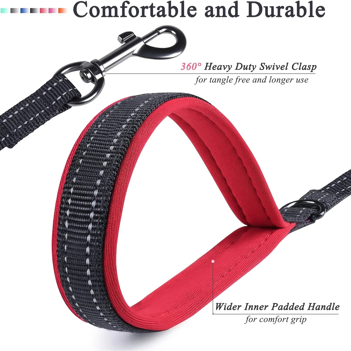 Double Handle Reflective Dog Lead