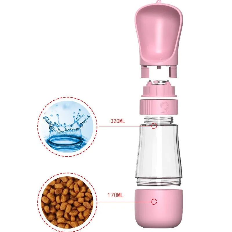 2 In 1 Portable Dog Water and Treat Bottle