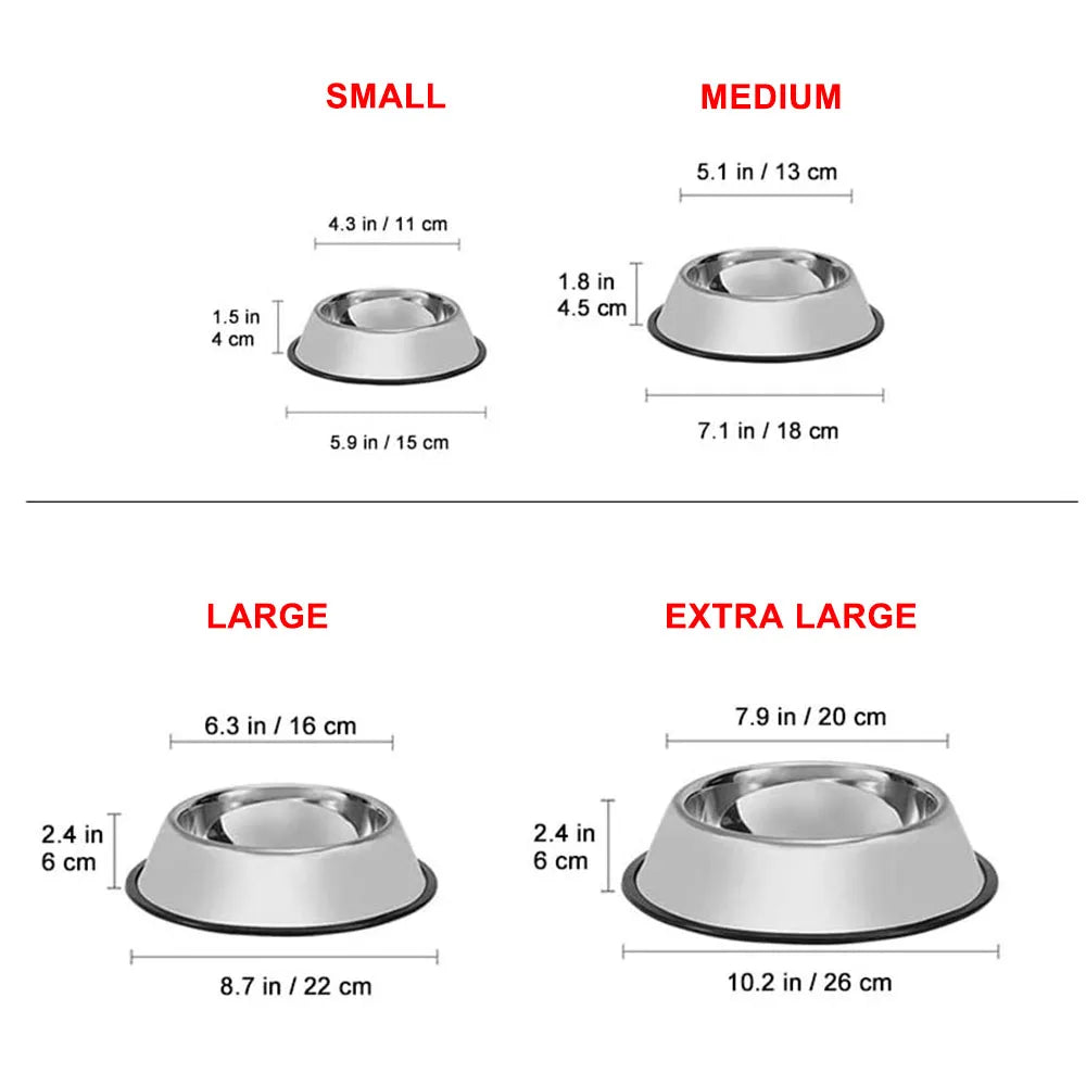 Anti-skid Stainless Steel Dog Bowl